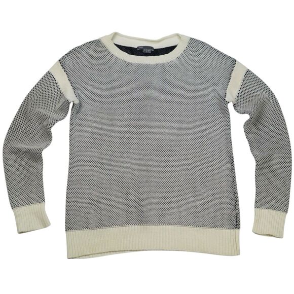 Vince Sweaters - Vince Cotton Knit Boatneck Sweater Long Sleeve Neutral Size Small